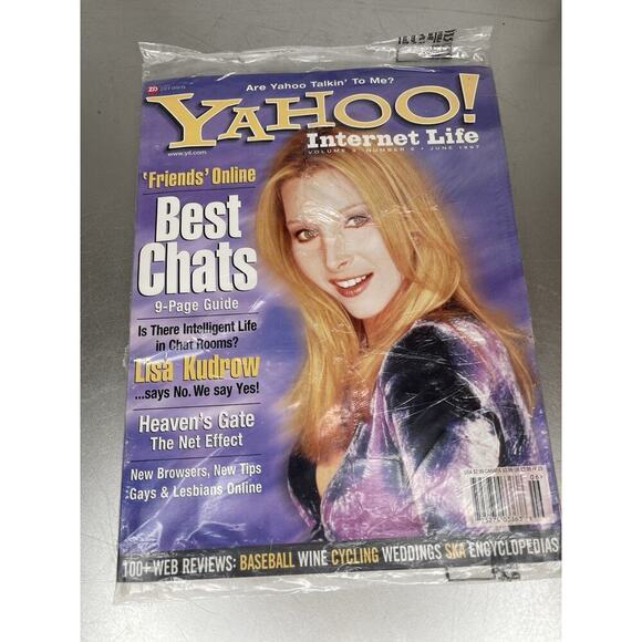 Sealed! New! Yahoo Internet Life June 1997 Lisa Kudrow Friends Online Magazine - Picture 1 of 3
